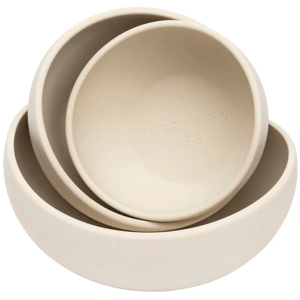 15% OFF: FuzzYard Life Silicone Dog Bowl (Sandstone)