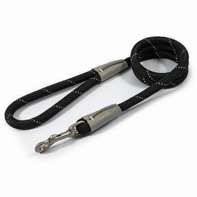 Ancol Viva Rope Refl Snp Lead Blk12mm