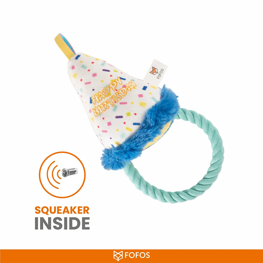 Barkbutler x Fofos Birthday Hat Plush Toy for Dogs