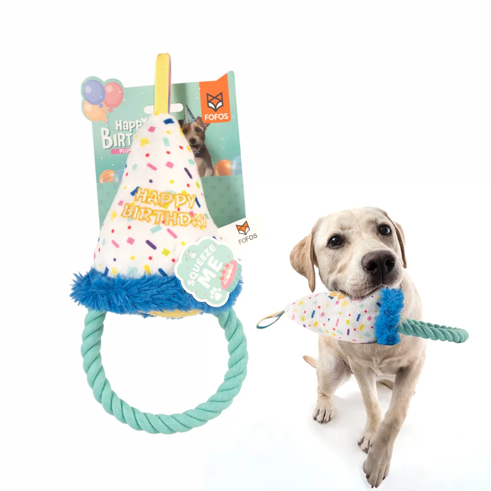 Barkbutler x Fofos Birthday Hat Plush Toy for Dogs