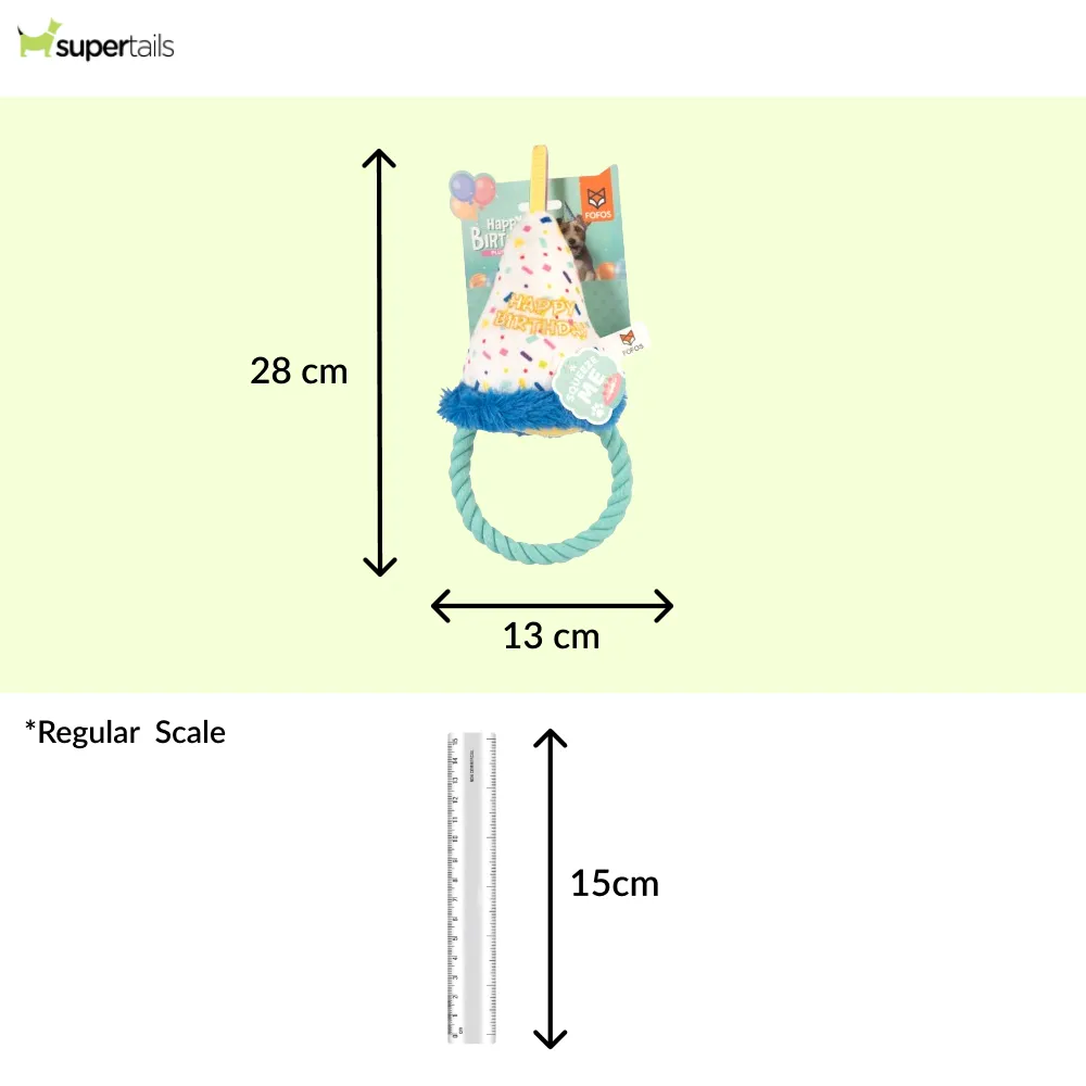 Barkbutler x Fofos Birthday Hat Plush Toy for Dogs