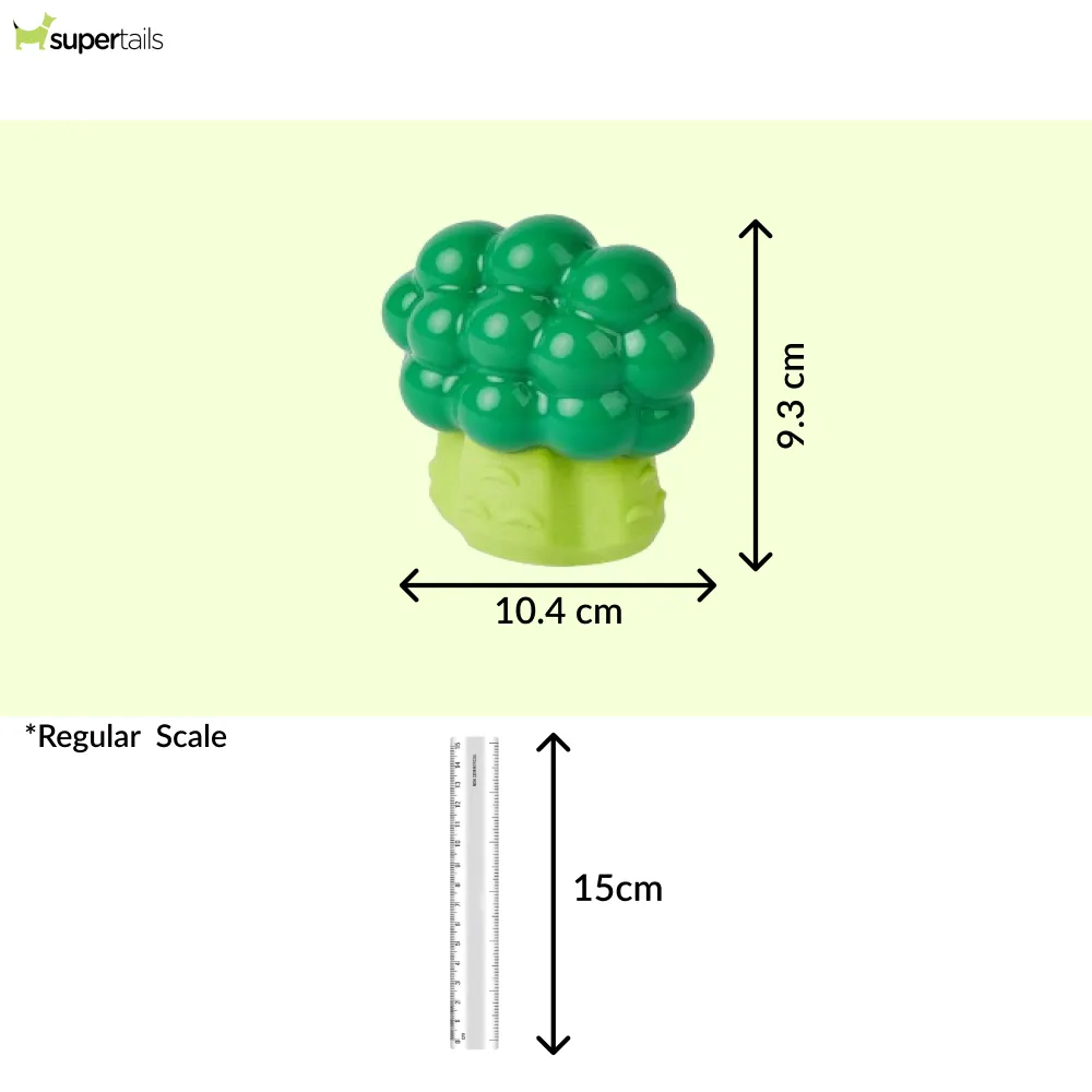 Barkbutler x Fofos Giggling Vegi Bites Broccoli Squeaky Chew Toy for Dogs