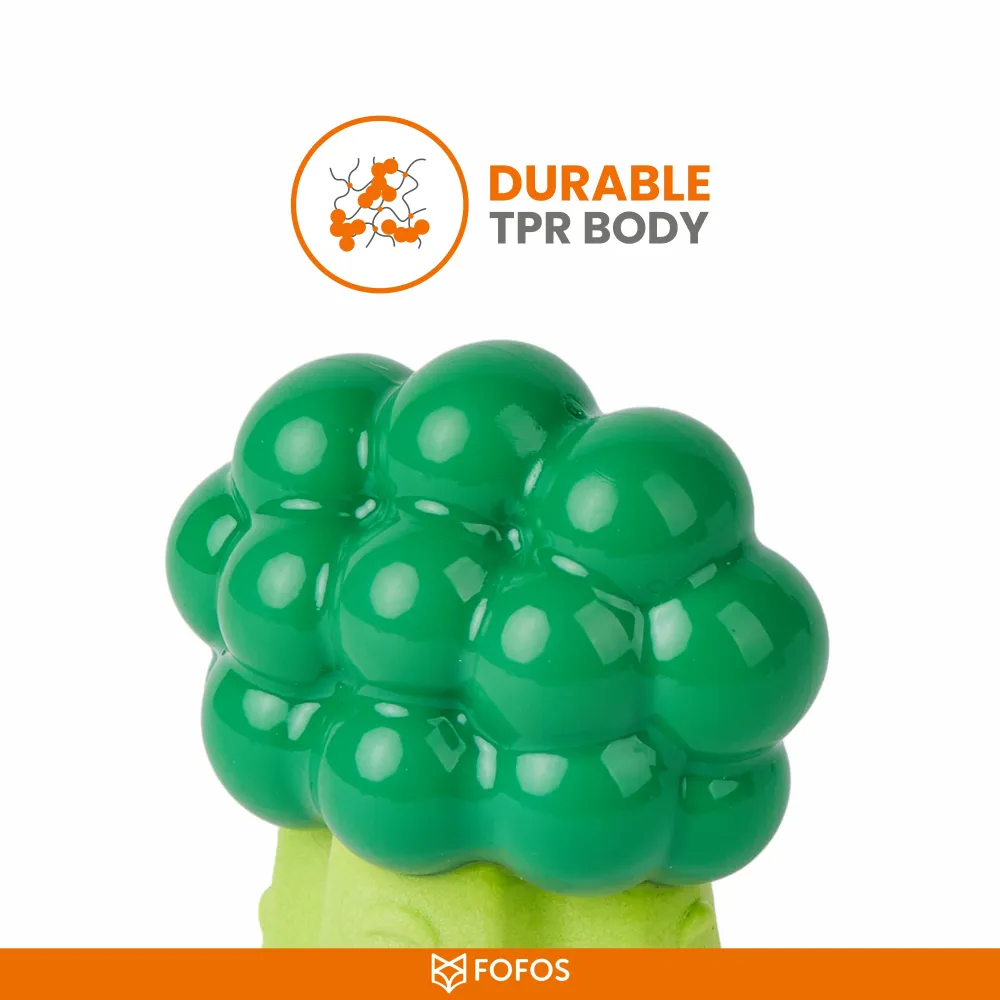 Barkbutler x Fofos Giggling Vegi Bites Broccoli Squeaky Chew Toy for Dogs