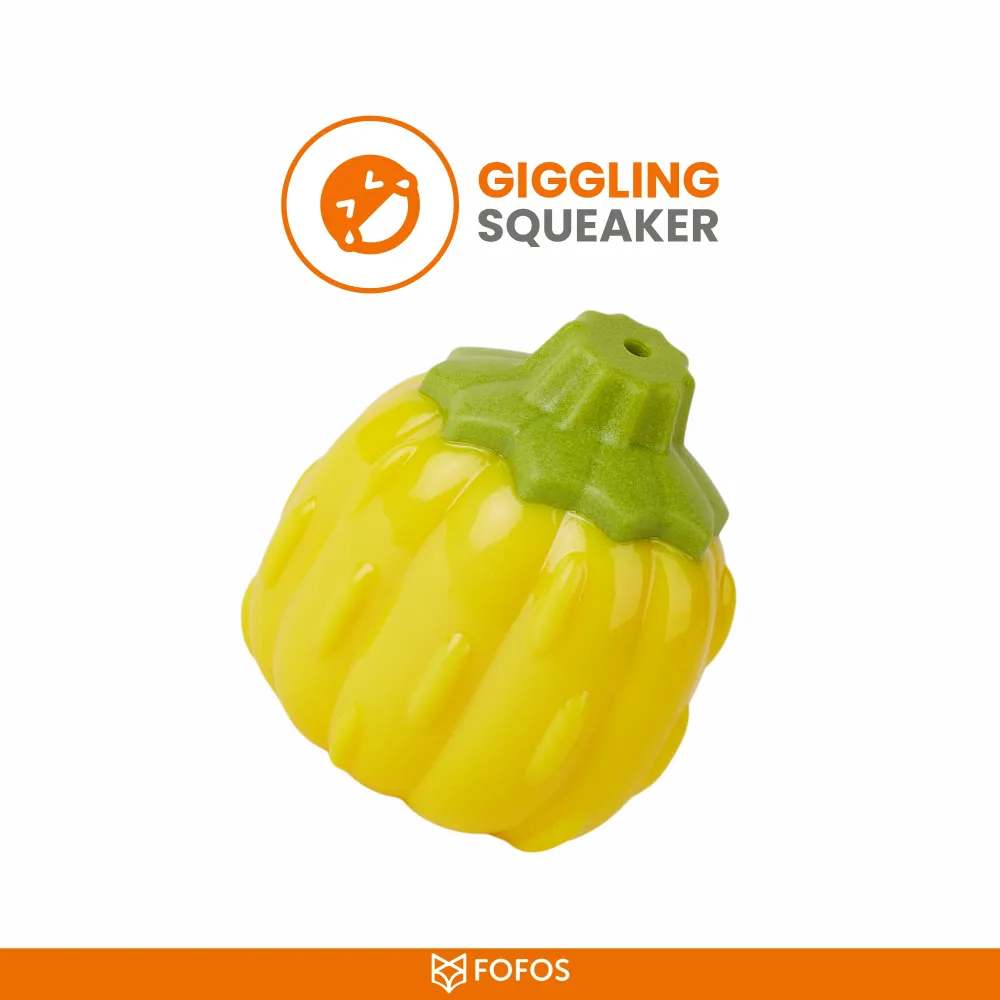 Barkbutler x Fofos Giggling Vegi Bites Pumpkin Squeaky Chew Toy for Dogs