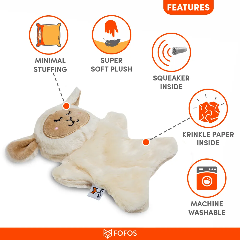 Barkbutler x Fofos Glove Plush Sheep Toy for Dog (Beige)
