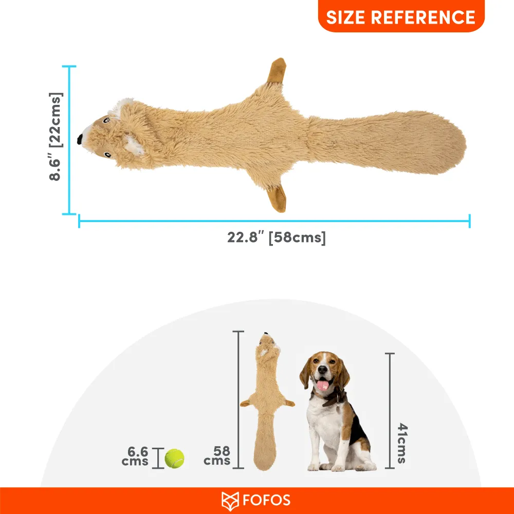 Barkbutler x Fofos Skinneez Squirrel Toy for Dogs (Brown)