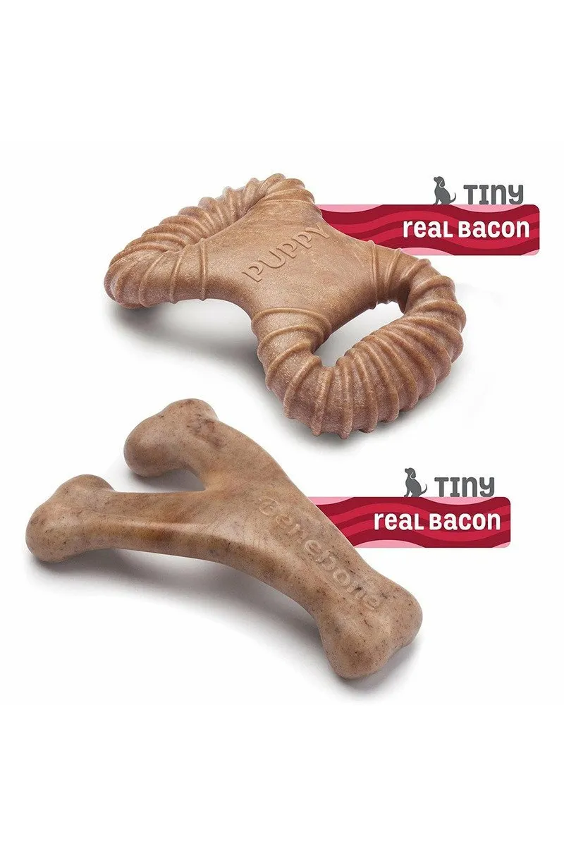 Benebone Puppy 2-Pack Dental Chew/Wishbone (Tiny)  Bacon