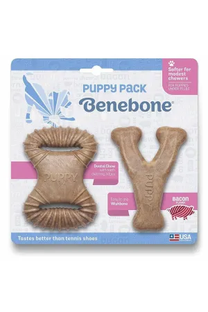 Benebone Puppy 2-Pack Dental Chew/Wishbone (Tiny)  Bacon
