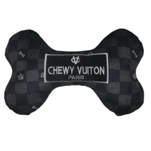 Black Checker V Bone Dog Toy