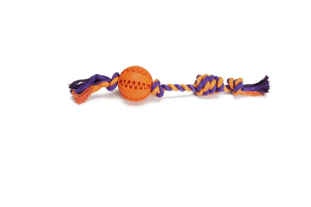 Camon Rubber Ball with Cotton Rope - 30cm