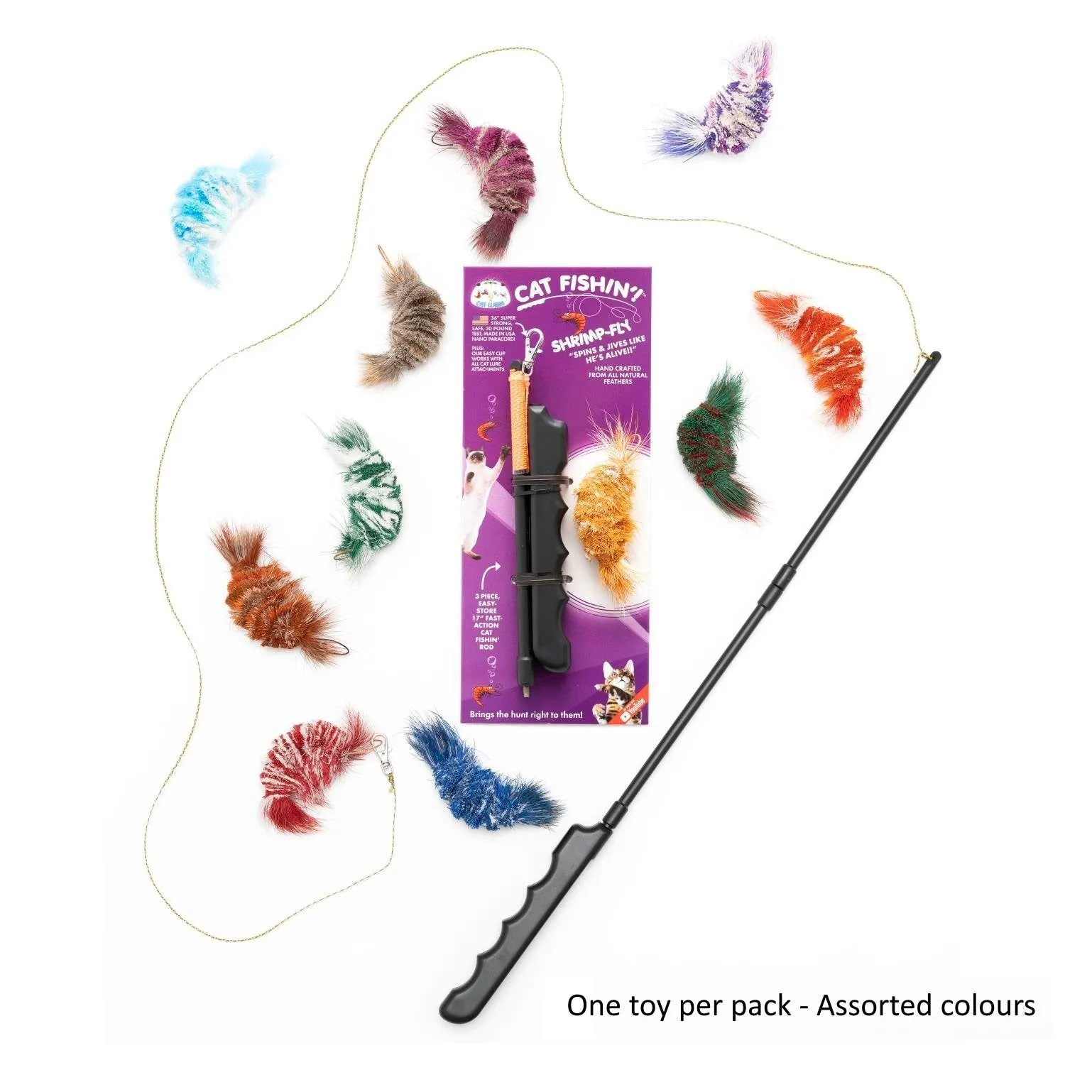 Cat Lures Interactive Teaser Fishin Rod Da Shrimp