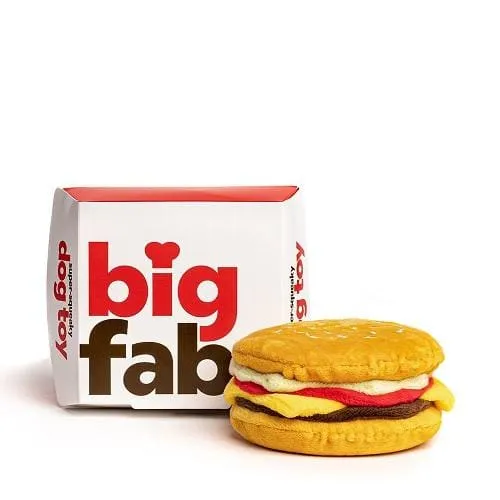 Cheeseburger Super-Squeaker Dog Toy