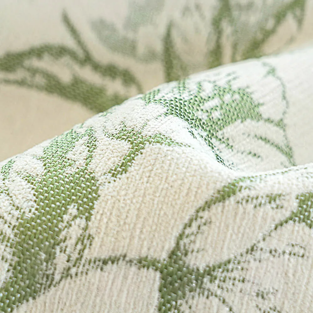 Chenille Floral Ruffle Design Anti-Slip Couch Cover