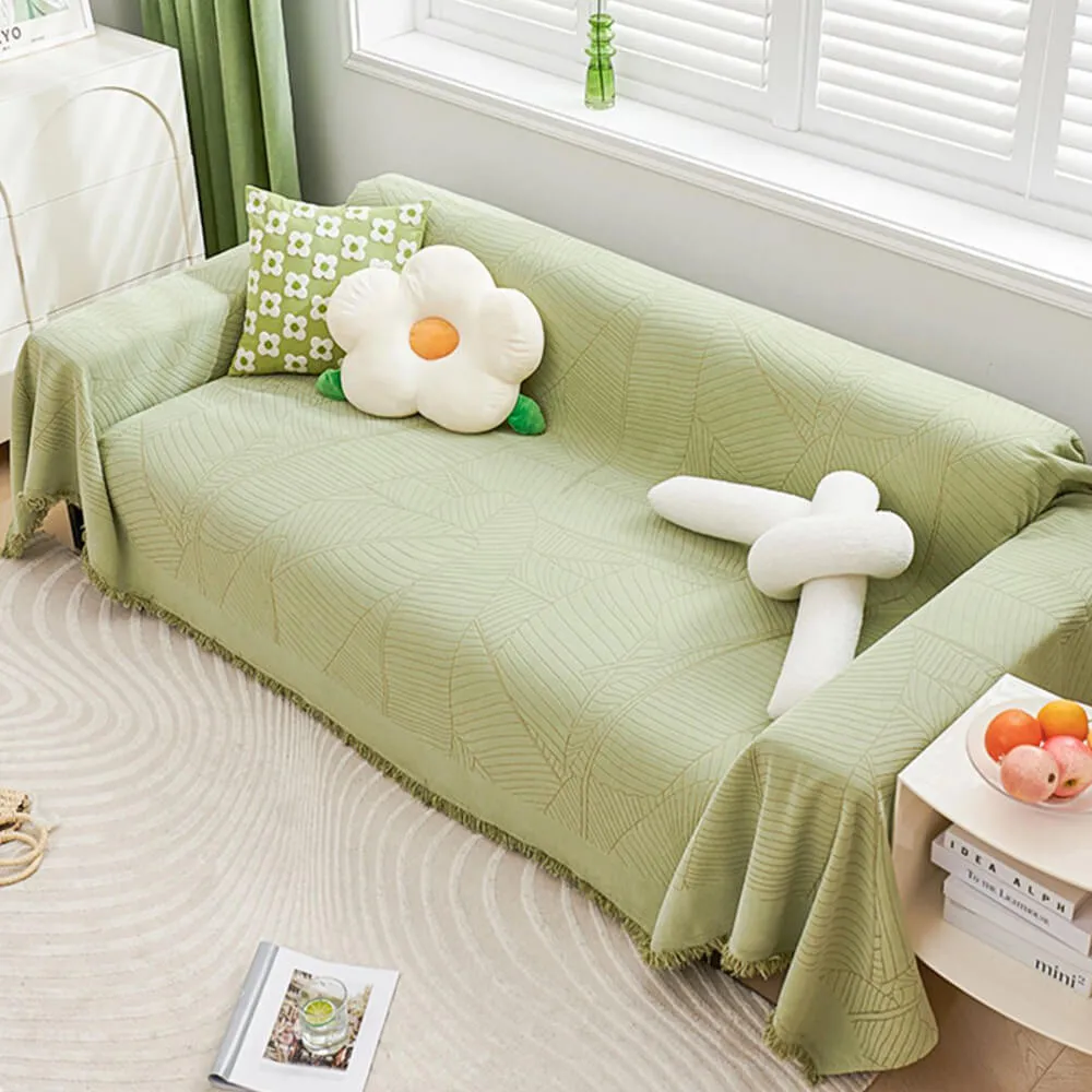 Chenille Large Leaf Full Coverage Thickened Anti-Scratch Couch Cover