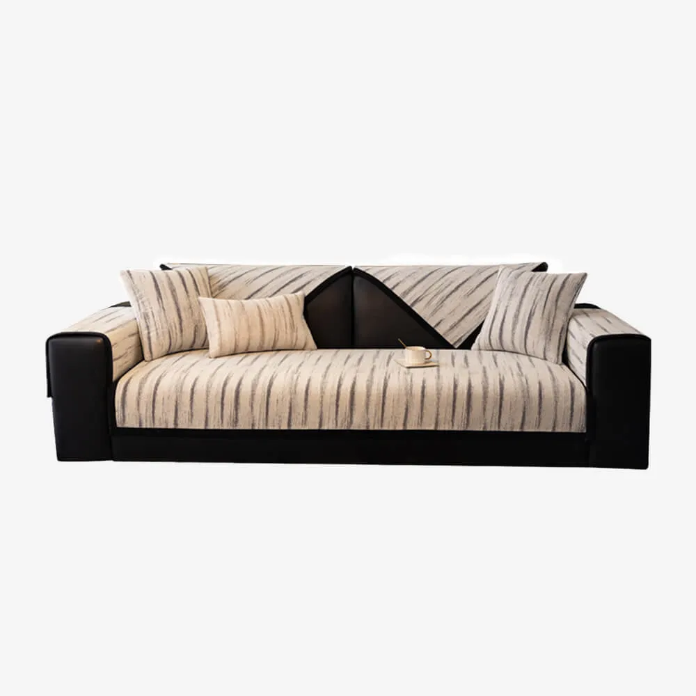 Chenille Textured Pattern Anti-Slip Scratch-Resistant Couch Cover