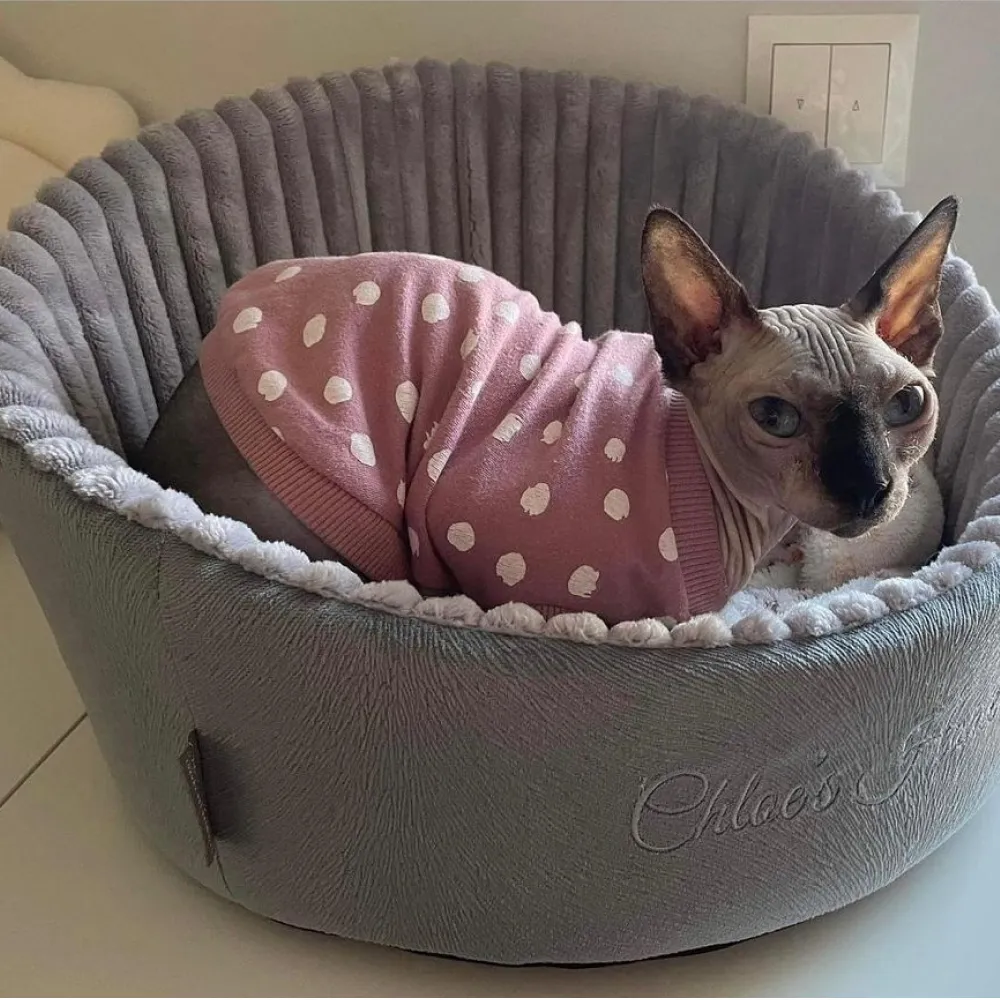 Chloe's Home Neapol Bed for Dogs and Cats (Grey)