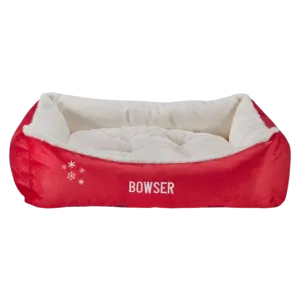 Christmas Holiday Dog Bed | Crimson