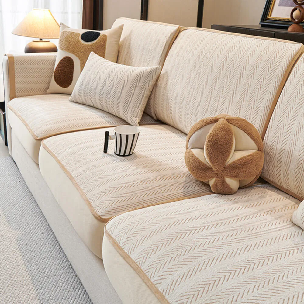 Classic Retro Stretch Chenille Couch Cover C Full Protection with Elegant Design
