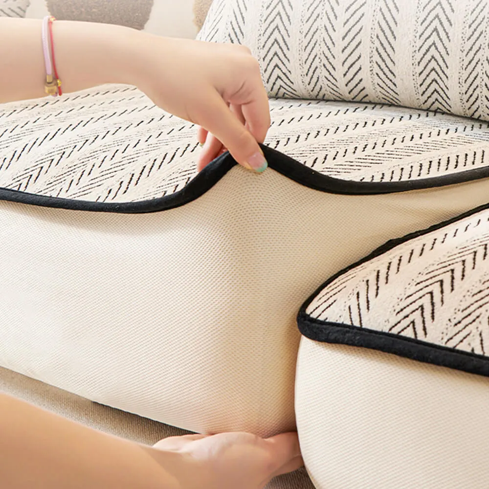 Classic Retro Stretch Chenille Couch Cover C Full Protection with Elegant Design