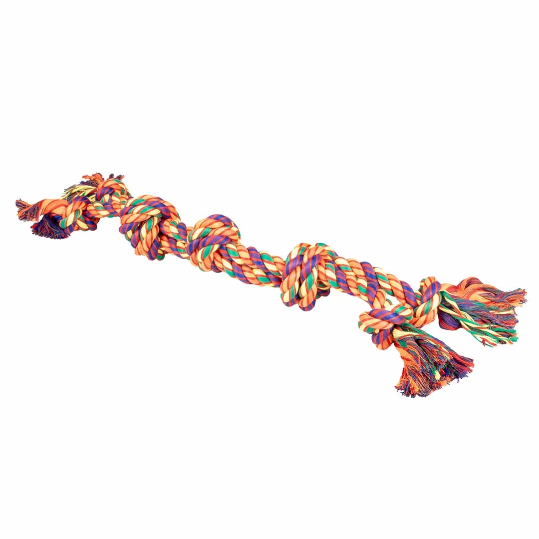 Cotton rope double 7 knots 63x12x7cm multicolour