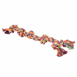 Cotton rope double 7 knots 63x12x7cm multicolour