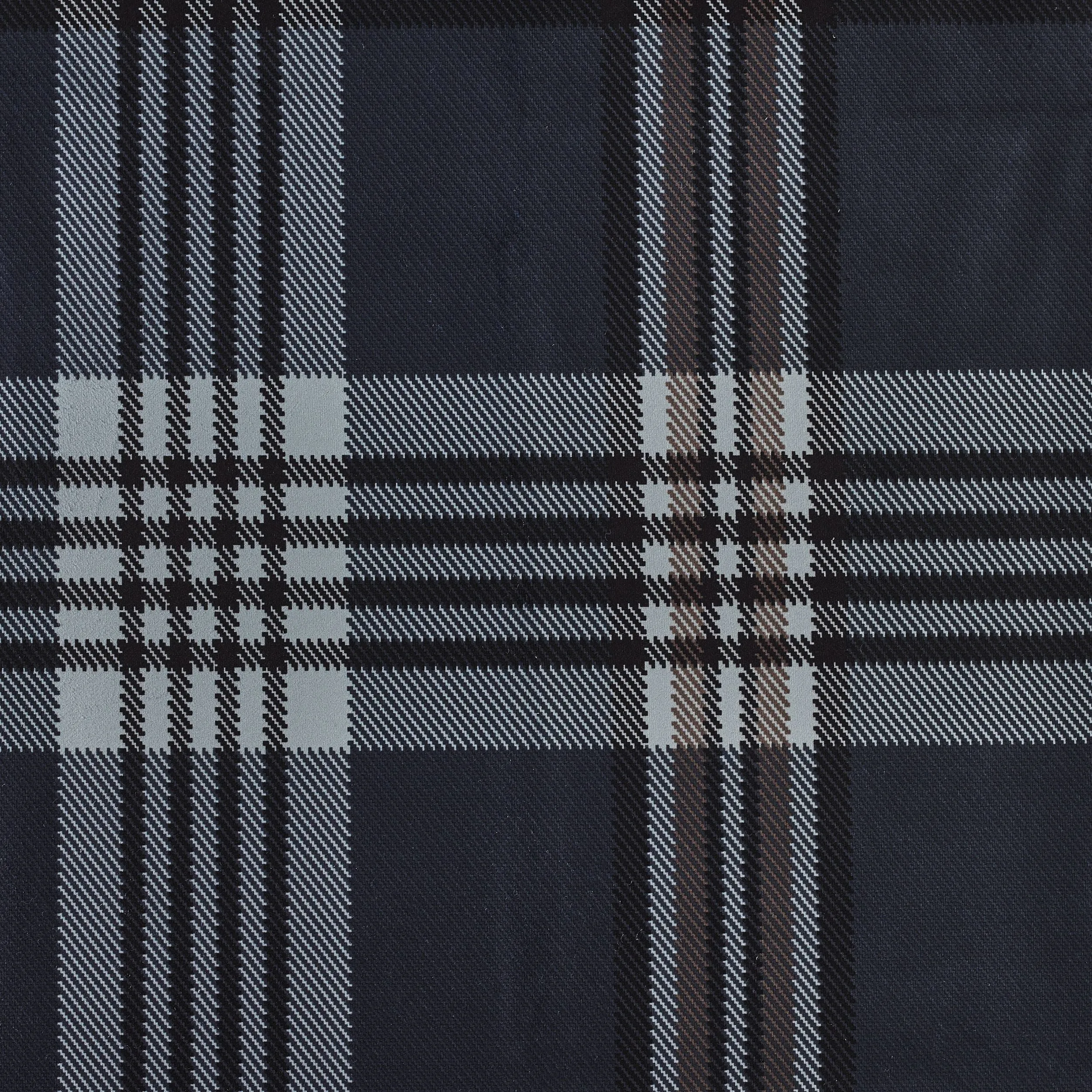 Crescent Bed | Greystone Tartan Plaid Microvelvet