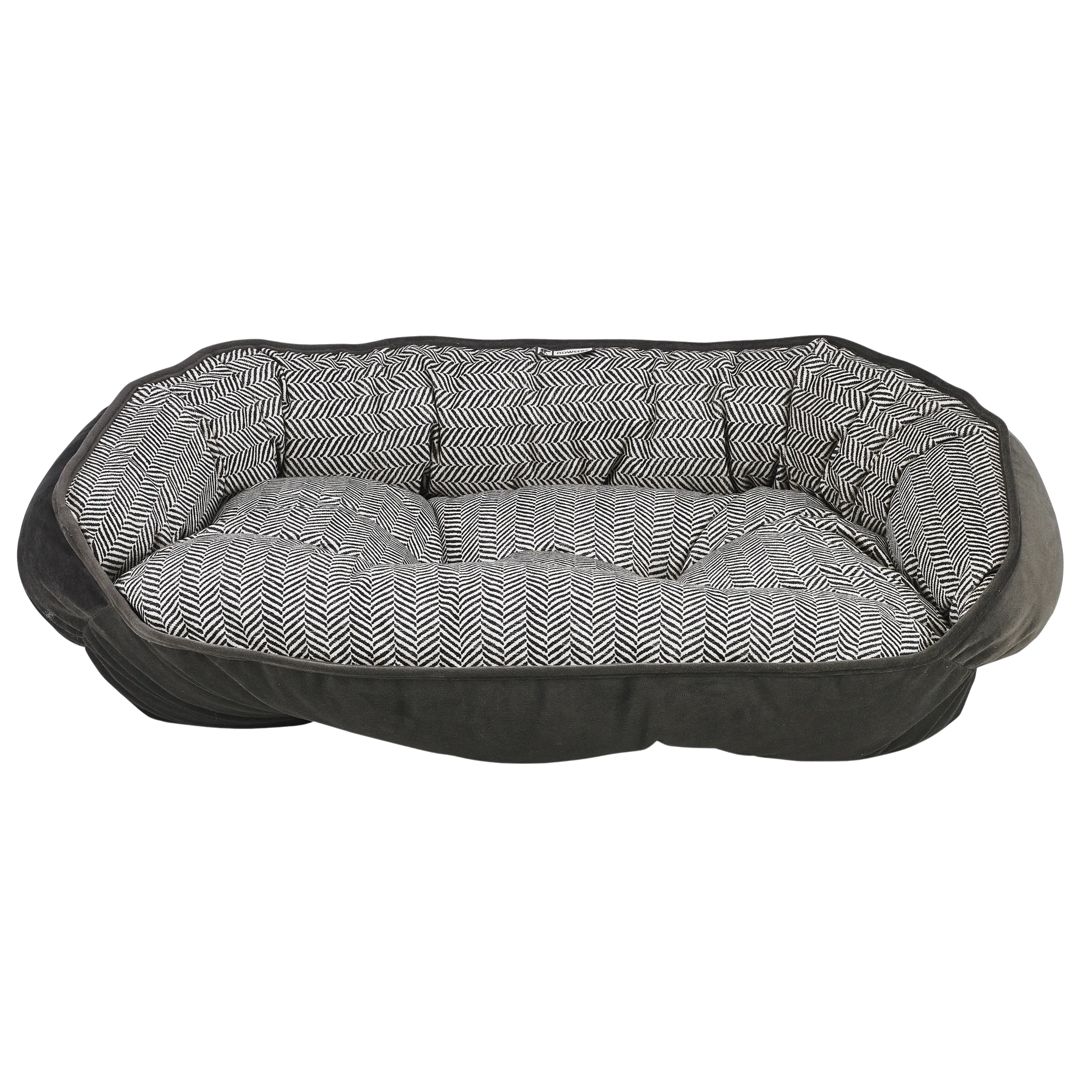 Crescent Bed | Herringbone Microvelvet