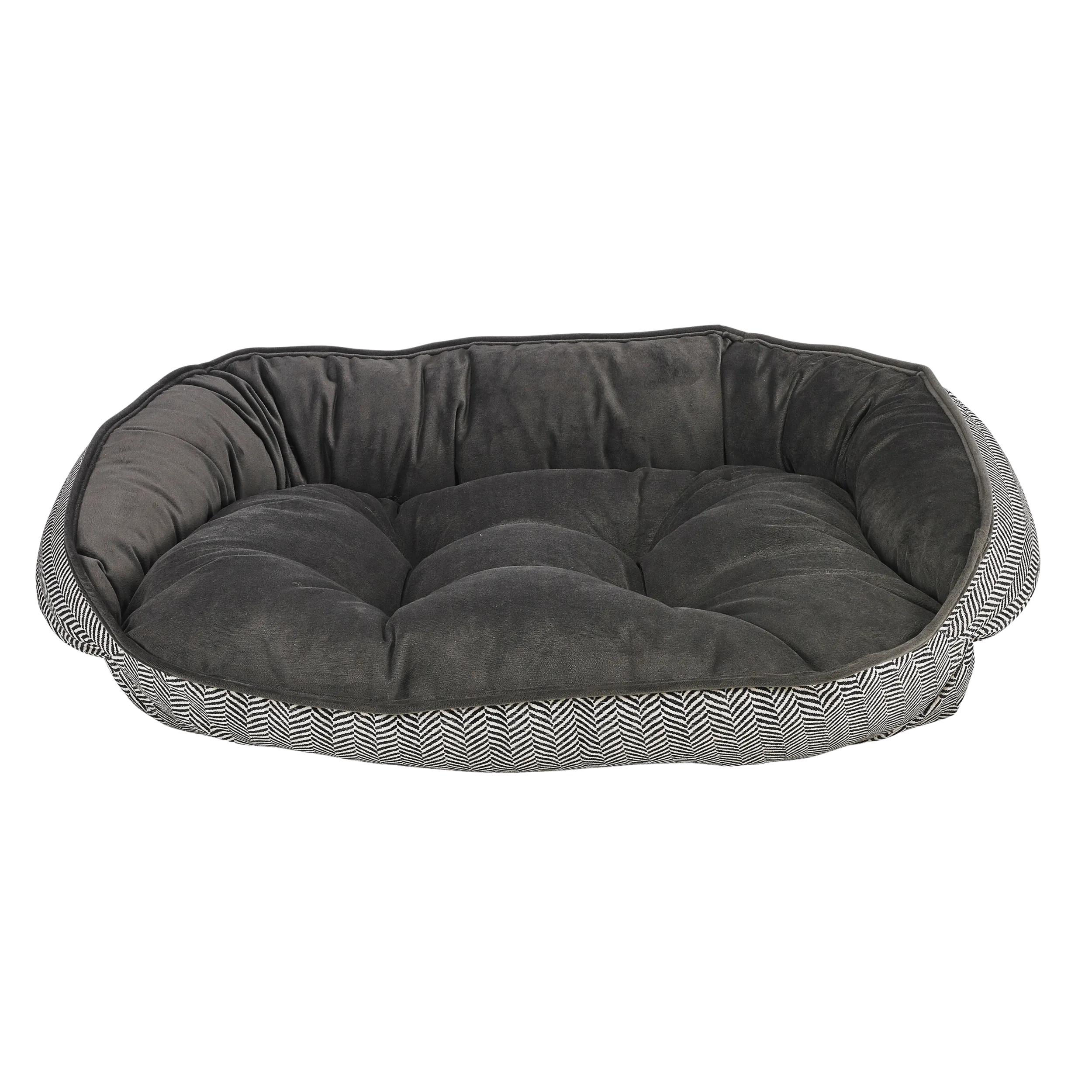 Crescent Bed | Herringbone Microvelvet