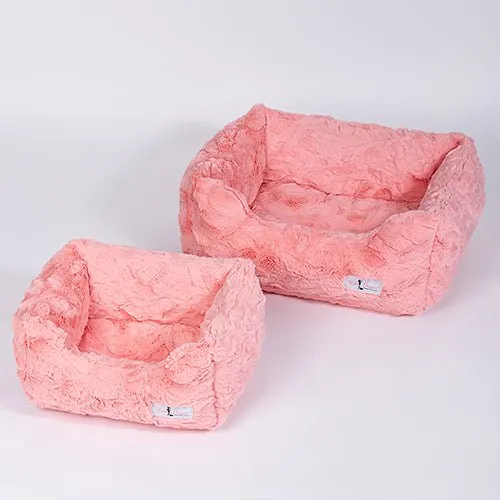 Cuddle Dog Bed in Peach
