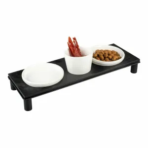 Dinner set Stone UP buffet square 200ml - 41,8x21,8cm white/black