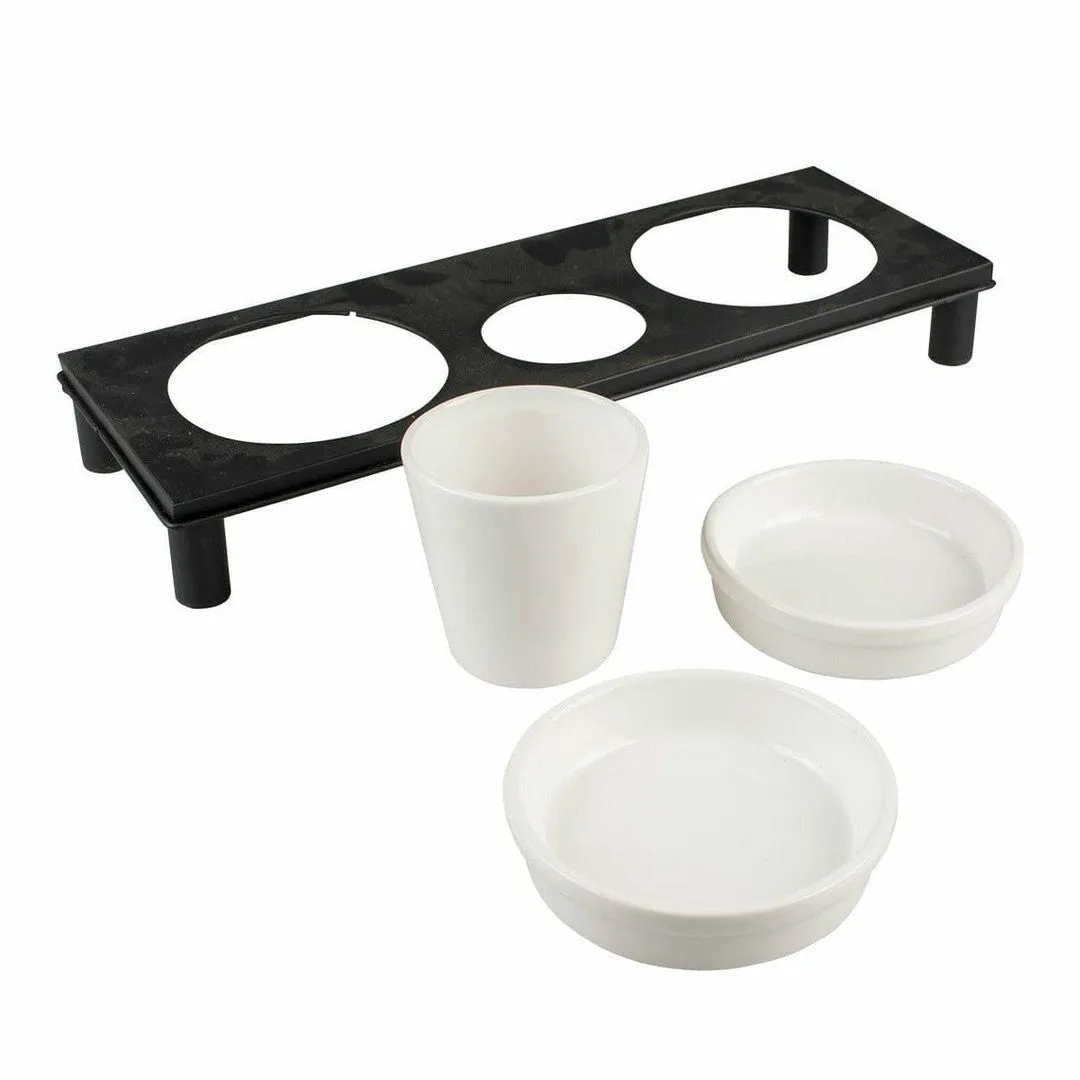 Dinner set Stone UP buffet square 200ml - 41,8x21,8cm white/black