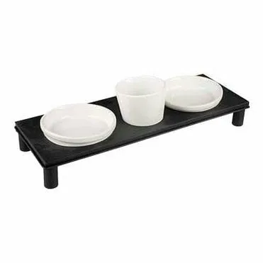 Dinner set Stone UP buffet square 200ml - 41,8x21,8cm white/black