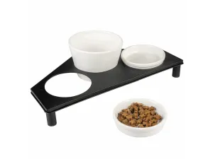 Dinner set Stone UP buffet triangle 200ml - 41x14,5cm white/black