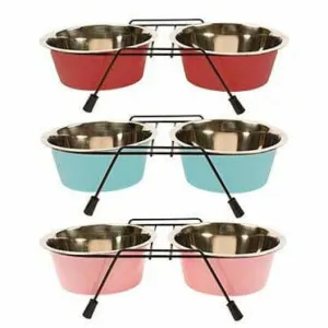 DINNER SET WIRE STAND   BOWLS S - 2x13cm mixed colors