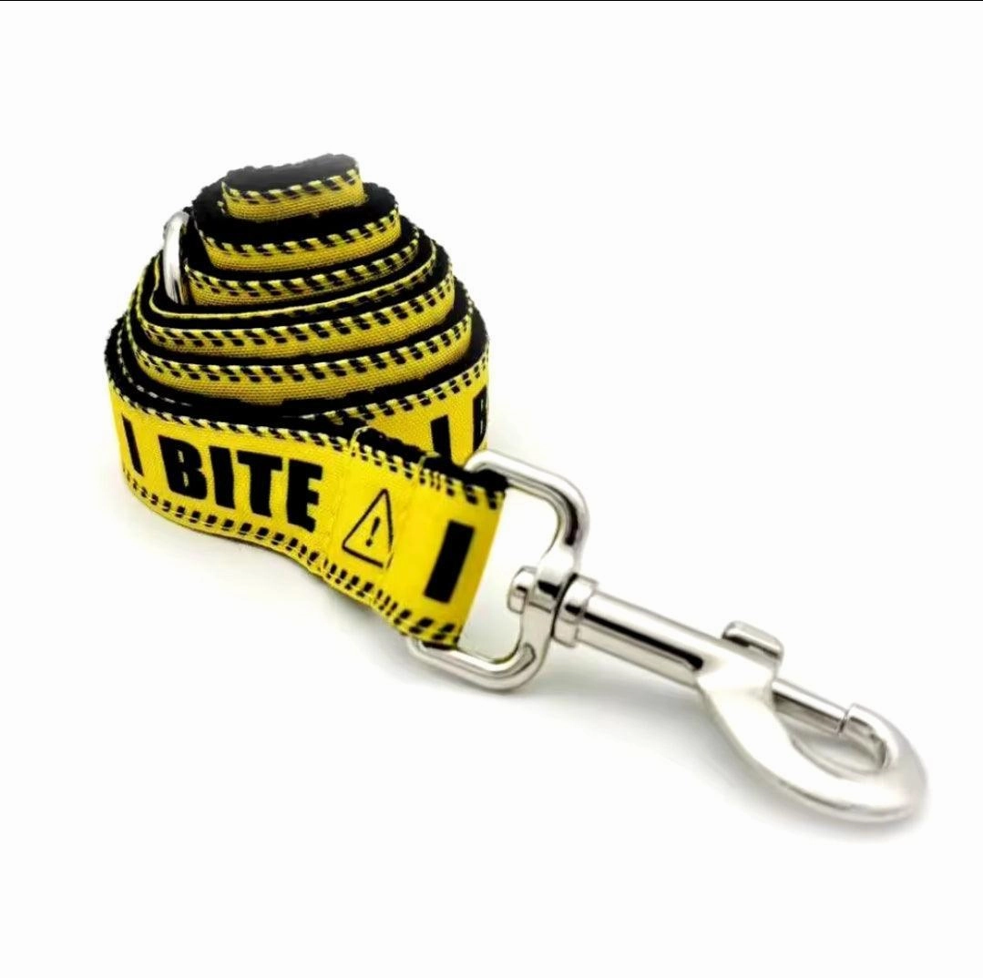 Do Not Pet - I Need Space - I Bite - Collar & Lead Set ( Free Engraving)