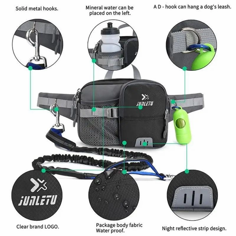 Dog Walking Belt & Lead - Hiking, Running Fully Adjustable