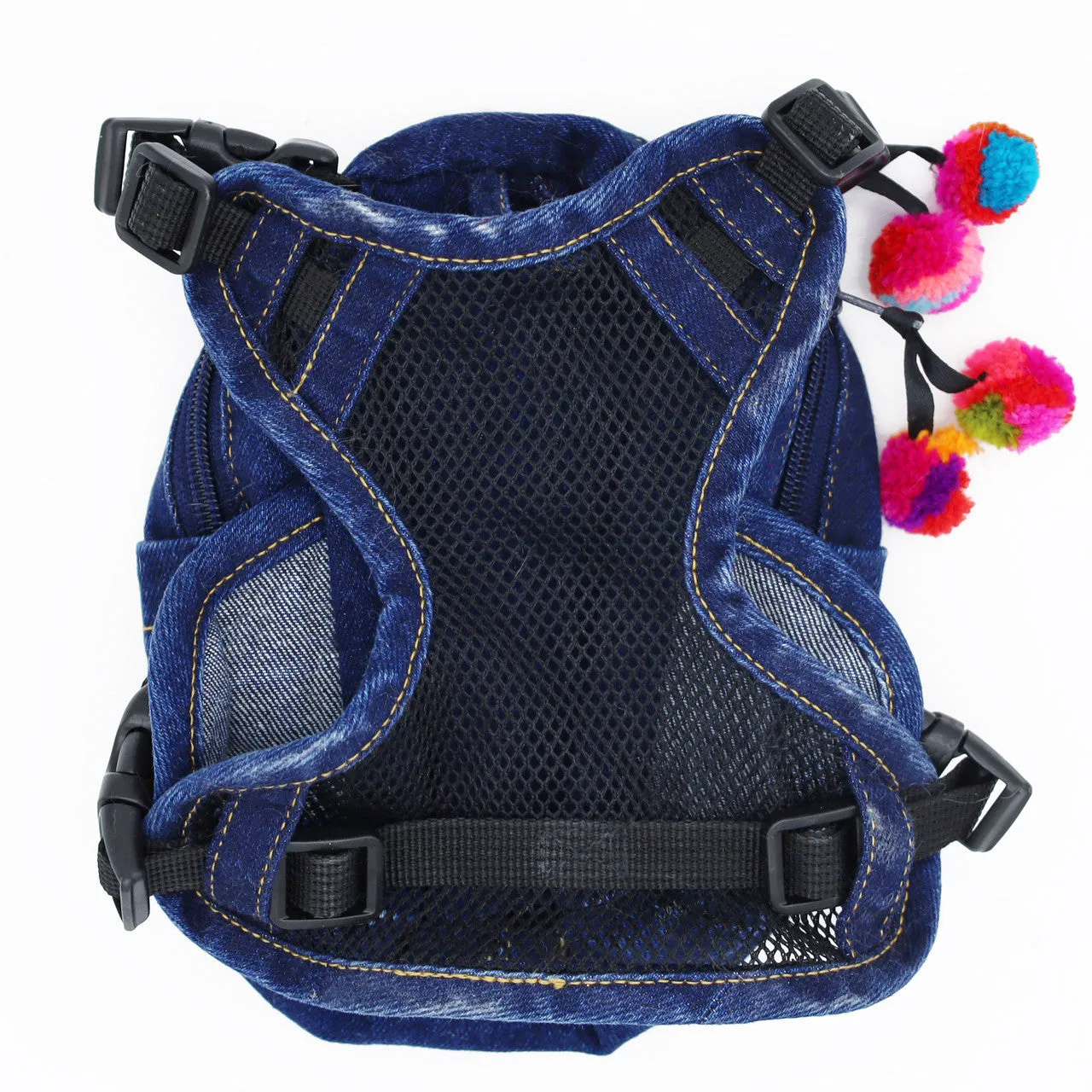 Doggie Denim Backpack Harness Vest