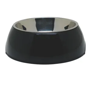 DogIt 2-in-1 Durable Bowl with Stainless Steel Insert Black Medium 700ml