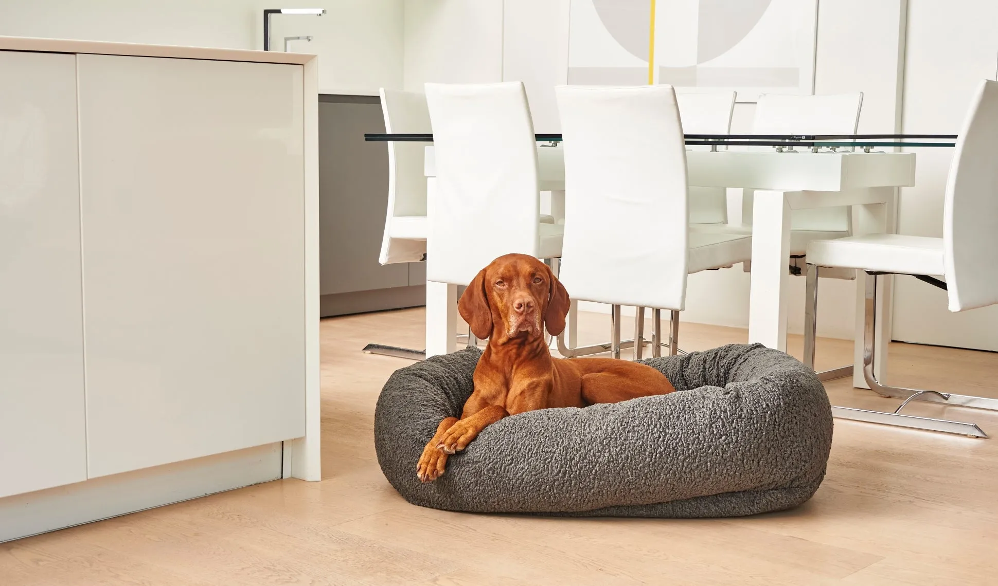 Donut Bed | Grey Sheepskin Faux Fur