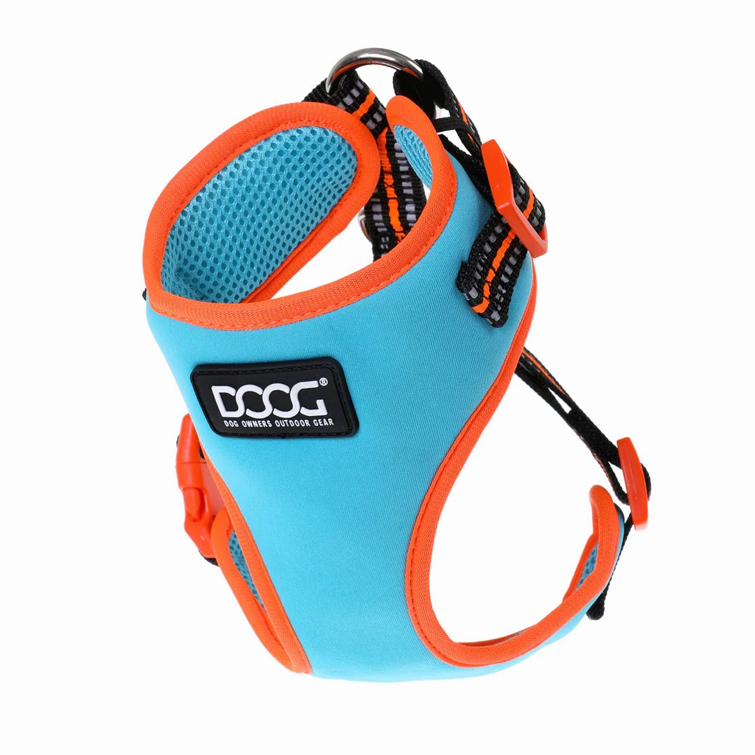 DOOG Neoflex Neoprene Beethoven Neon Blue and Orange Dog Harness Extra Large