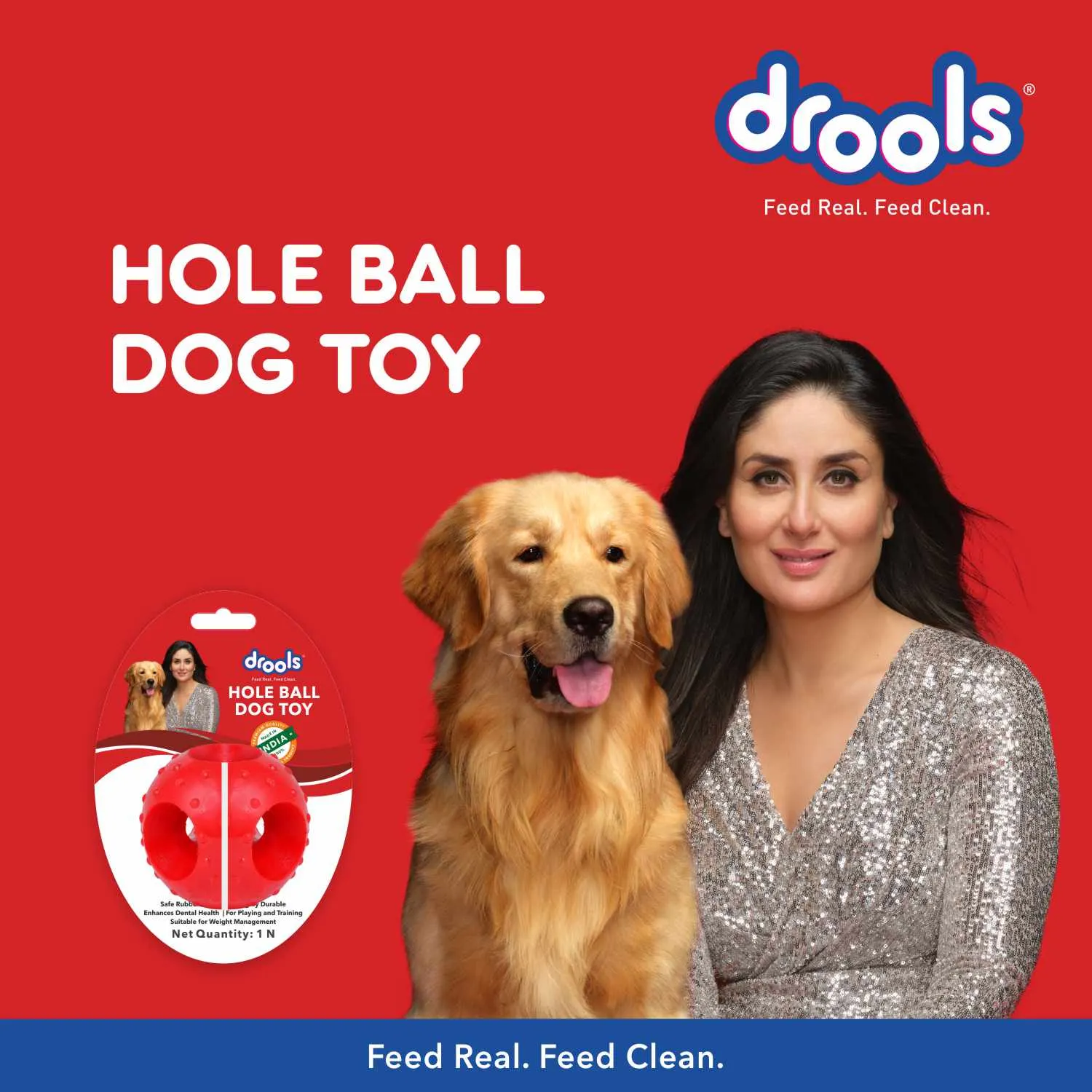 Drools Non-Toxic Rubber Hole Ball Toy & Henlo Chicken Jerky Treats | High-Protein, Guilt-Free Dog Combo