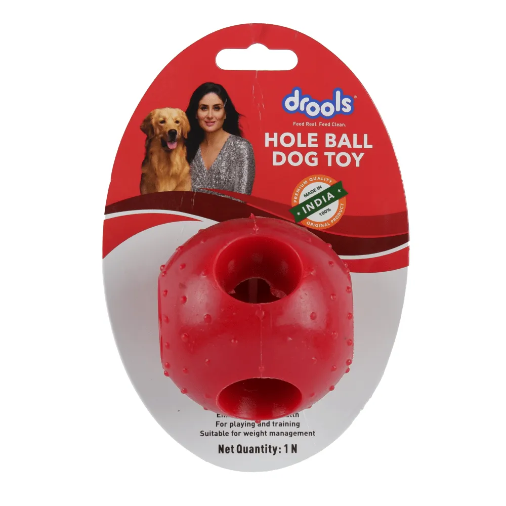 Drools Non-Toxic Rubber Hole Ball Toy & Henlo Chicken Jerky Treats | High-Protein, Guilt-Free Dog Combo