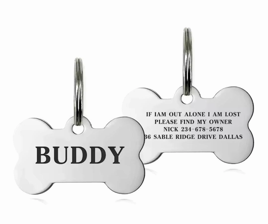 Engraved Bone Dog ID Tag