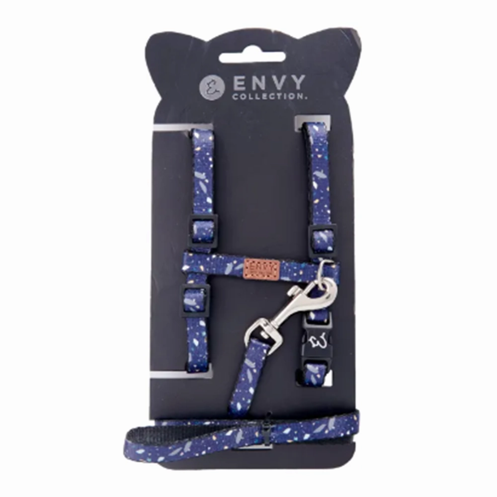 Envy Cat Harness Set Tropical Blue Terrazzo