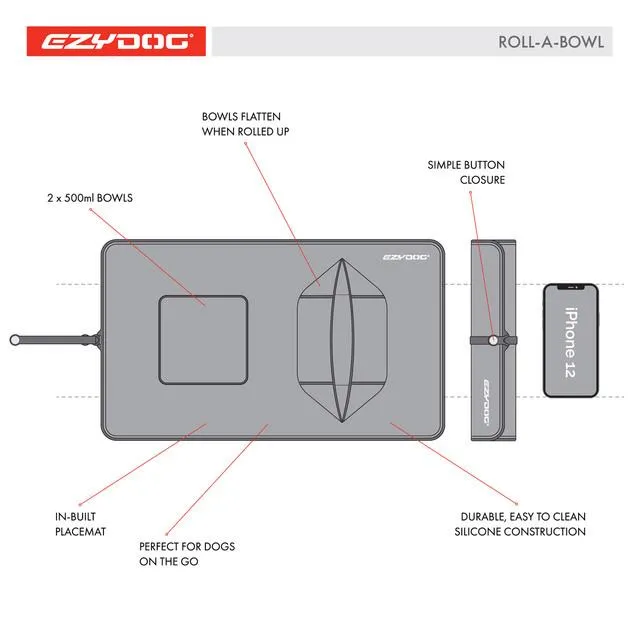 EzyDog Roll-a-Bowl Travel Dog Bowl ($)($)