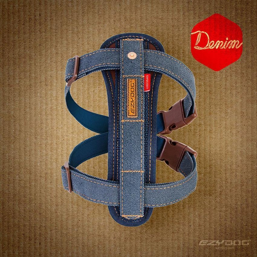 EzyDog Chestplate Dog Harness Denim Large ($)($)