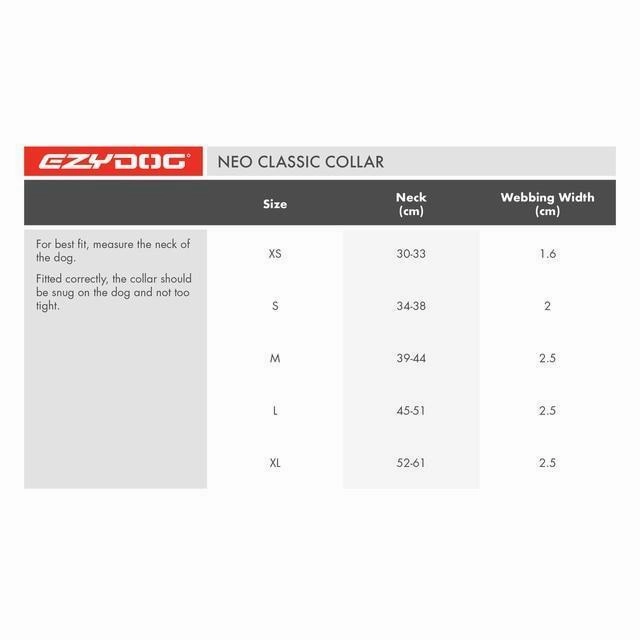 EzyDog Classic Neoprene Dog Collar Black Large ($)($)
