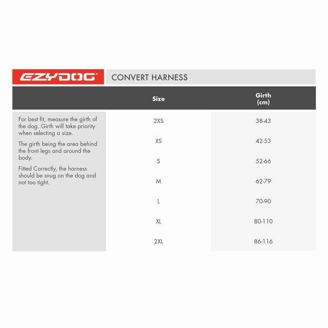 EzyDog Convert Dog Harness Charcoal Extra Extra Large ($)($)