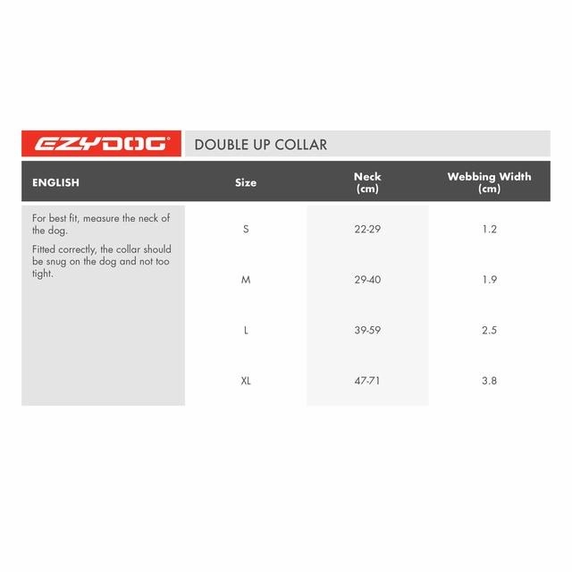 EzyDog Double Up Dog Collar Black Medium ($)($)
