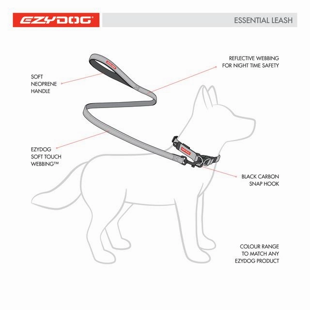 EzyDog Essential Dog Lead Red ($)($)